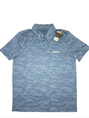 NOBULL Men's Blue Camo Performance Polo